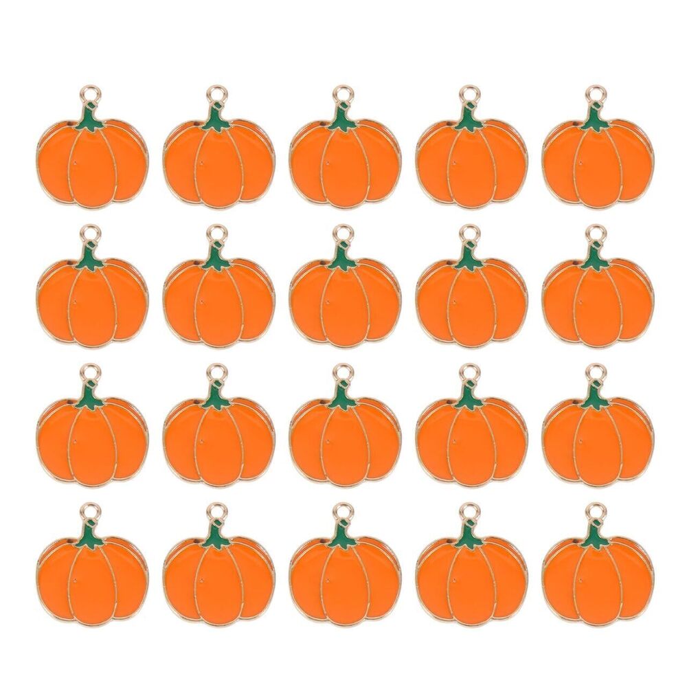 4226 Pumpkin Pendant, 20Pcs Jack o Lantern Charm DIY Jewelry Charms